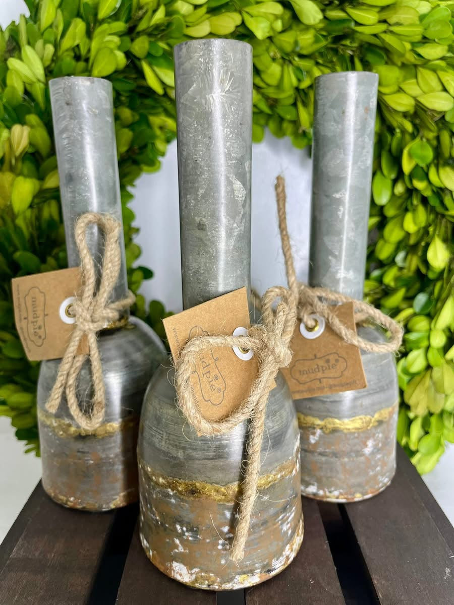 Distressed Tin Bud Vase