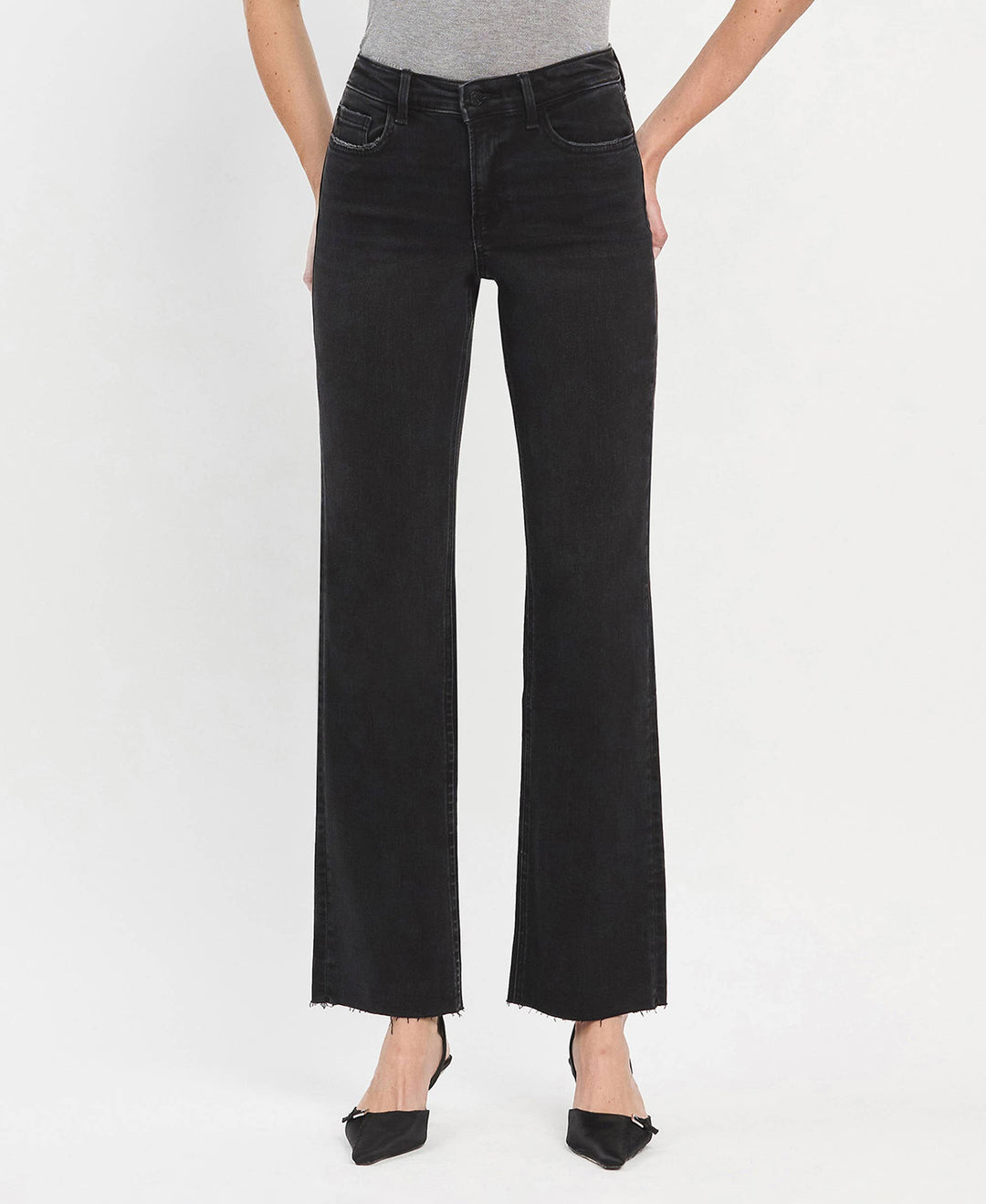 Smooth High Rise Slim Wide Jeans