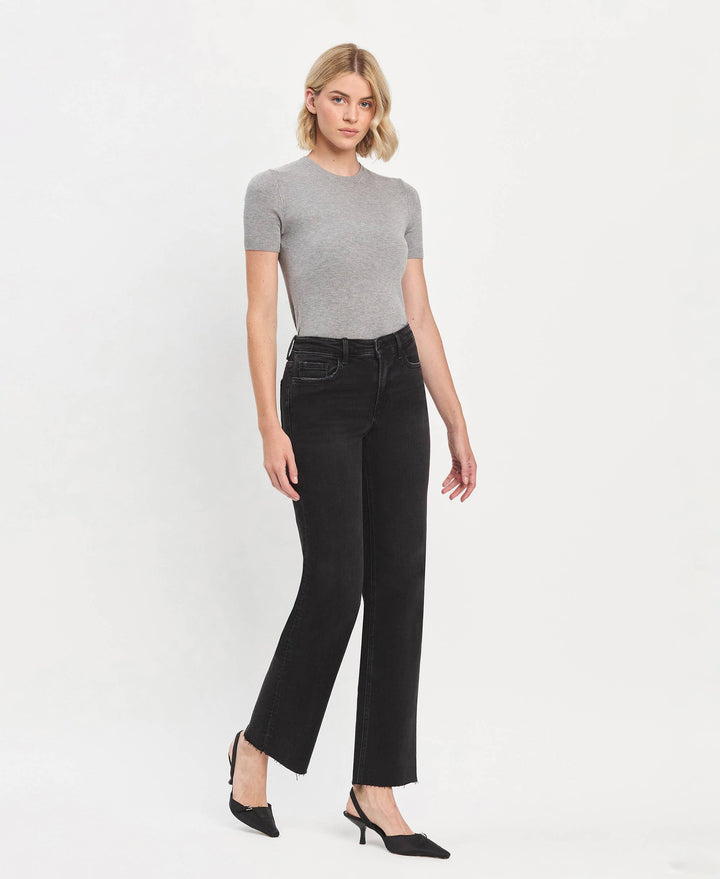 Smooth High Rise Slim Wide Jeans