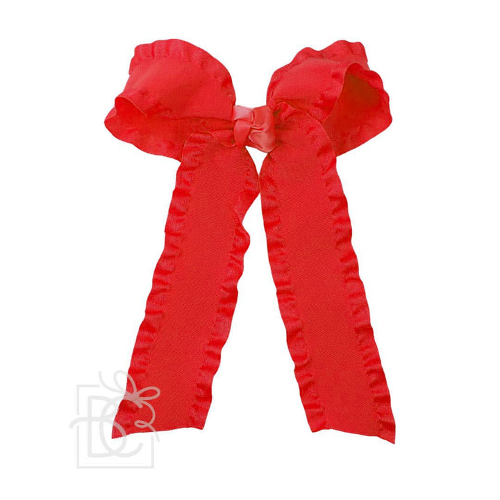 Double Ruffle Tail Bow on Alligator Clip
