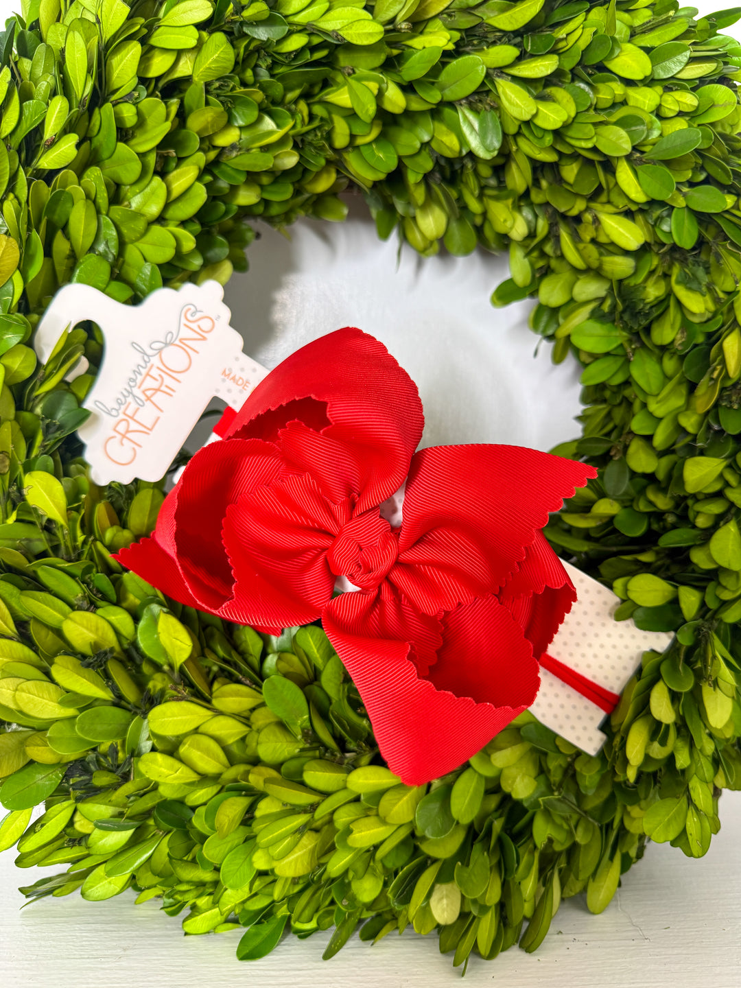 1/4" Nylon Headband W/Scalloped Bow 5.5"