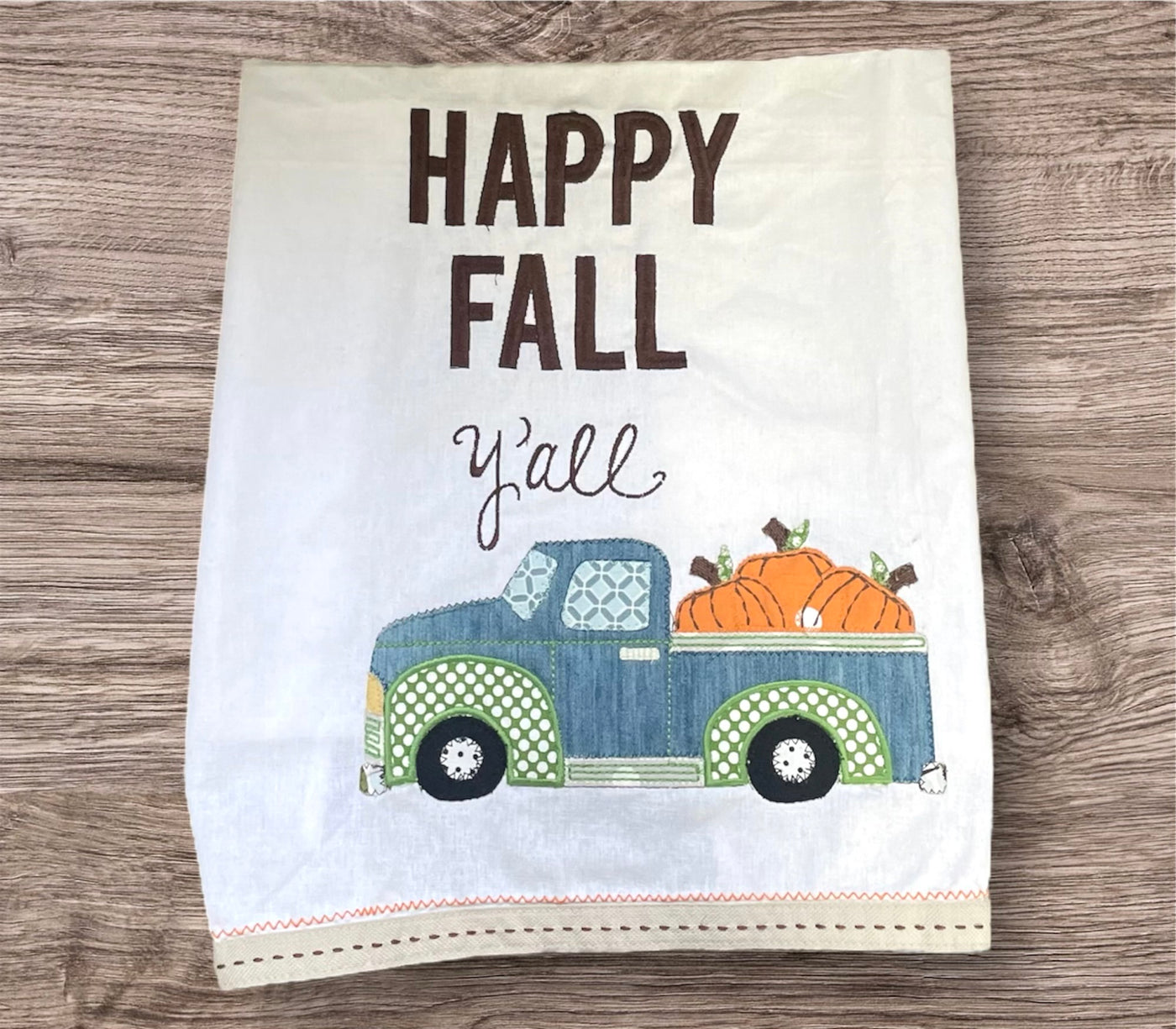 Happy Fall Pumpkin Truck Tea Towel