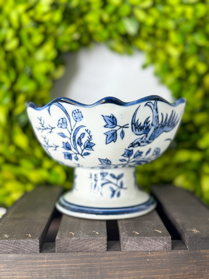 Scalloped Edge Footed Bowl