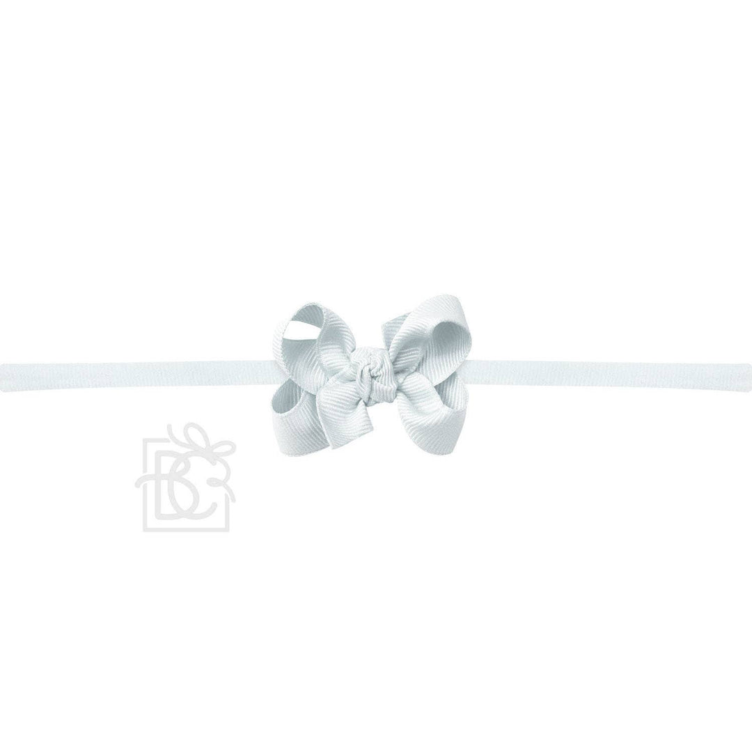 1/4" NYLON PANTYHOSE HEADBAND W/SIGNATURE GROSGRAIN BOW
