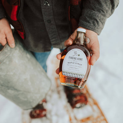 100% Pure Organic Maple Syrup - 12 oz Decorative Glass