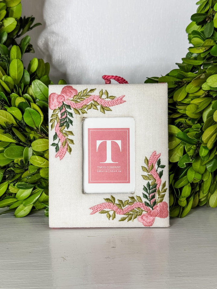 Holiday Memories 2 1/4" x 3" Embroidered Photo Frame Ornament