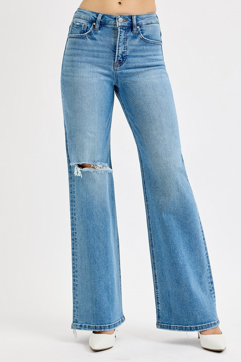 Simply Polished Tummy Control High Rise Wide Leg Plus Size Jeans