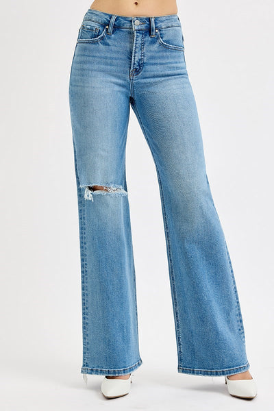 Simply Polished Tummy Control High Rise Wide Leg Plus Size Jeans