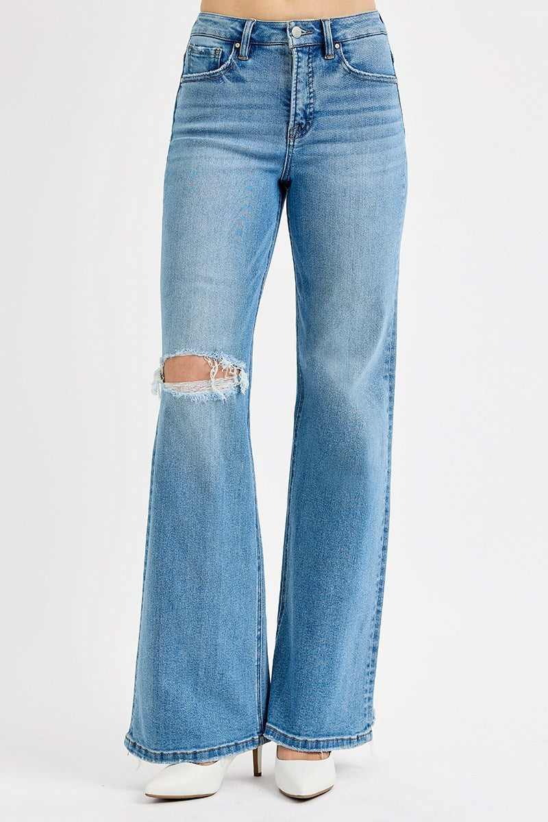 Simply Polished Tummy Control High Rise Wide Leg Plus Size Jeans