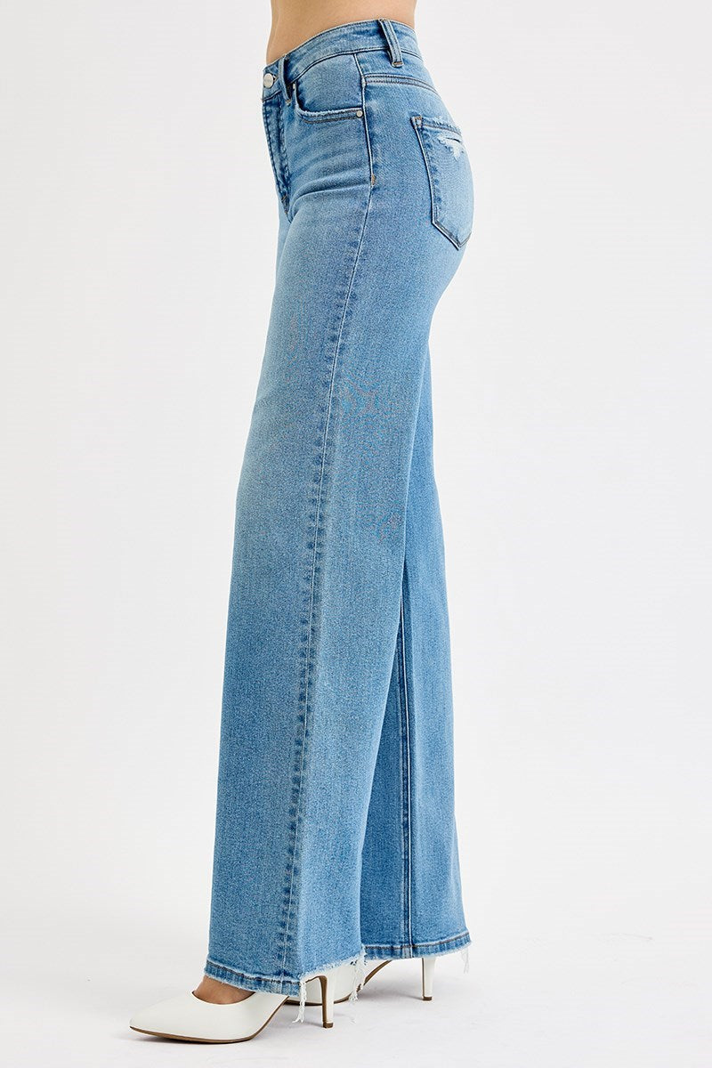 Simply Polished Tummy Control High Rise Wide Leg Plus Size Jeans