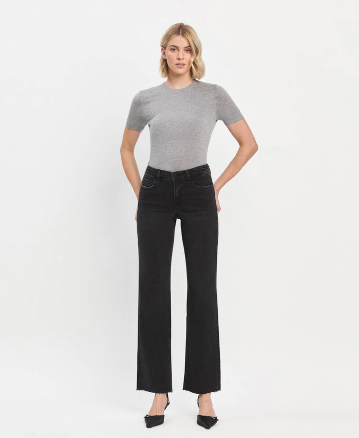 Smooth High Rise Slim Wide Jeans