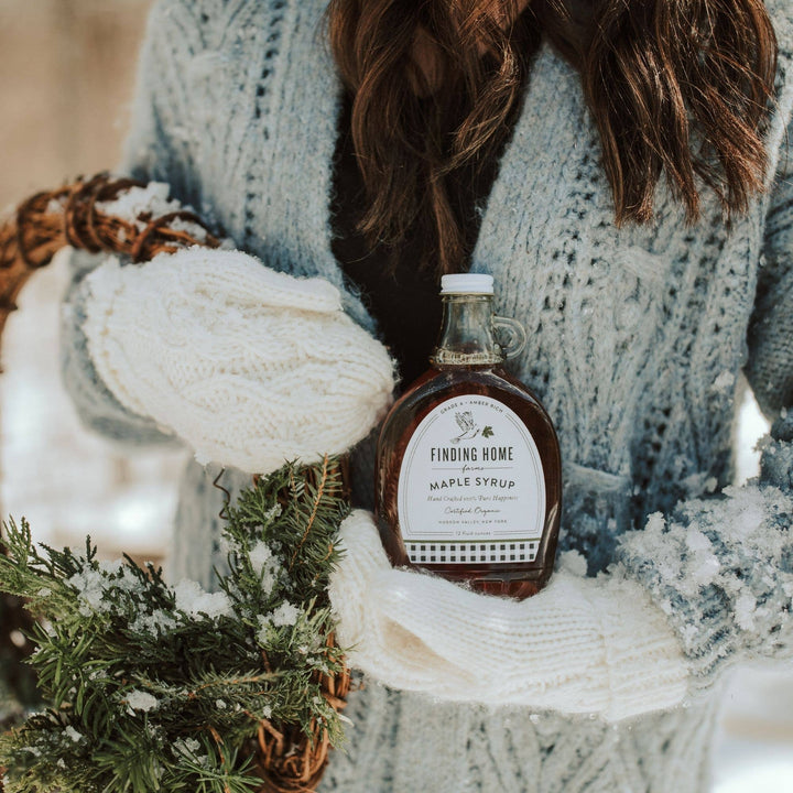 100% Pure Organic Maple Syrup - 12 oz Decorative Glass