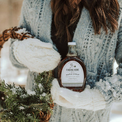 100% Pure Organic Maple Syrup - 12 oz Decorative Glass