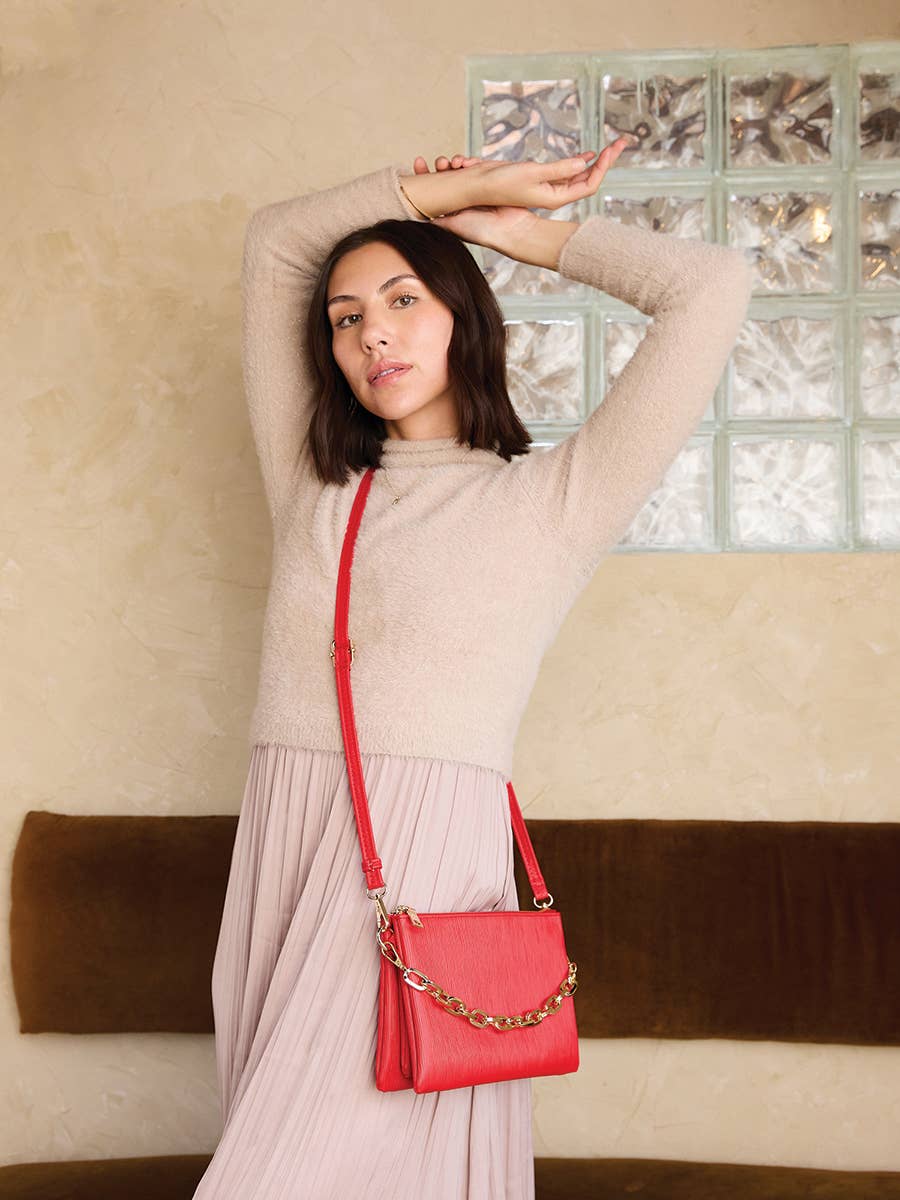 Izzy Textured Crossbody w/ Guitar Strap