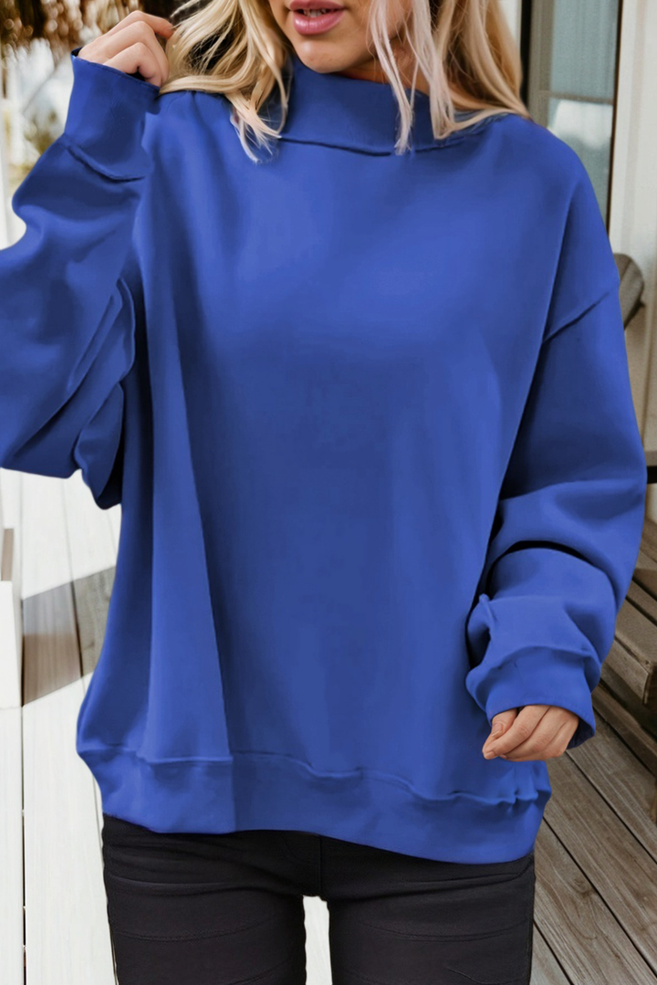 Go Big Blue Mock Neck Sweatshirt