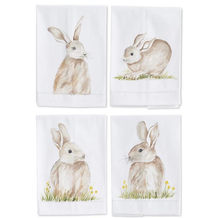 Hand-painted Bunny Cotton Guest Towel