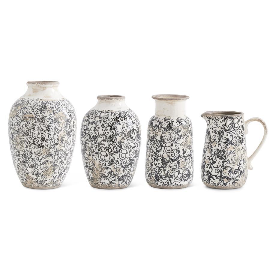 Vintage Black & White Ceramic Vases