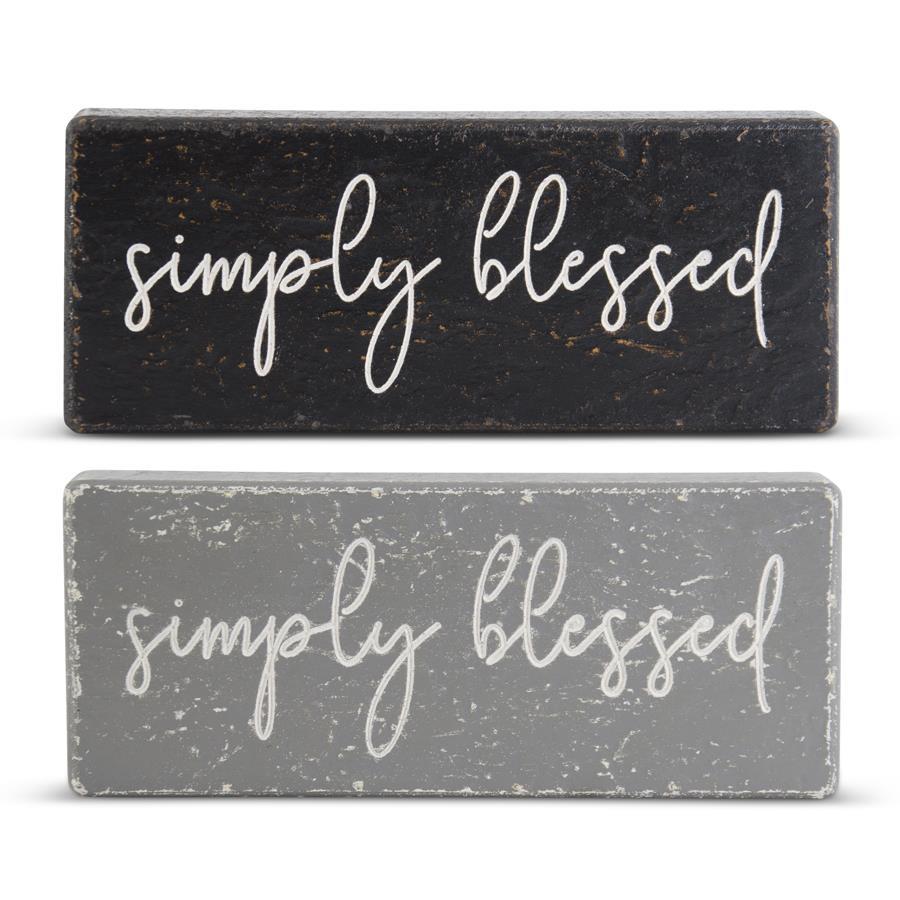 Simply Blessed Wood Sign