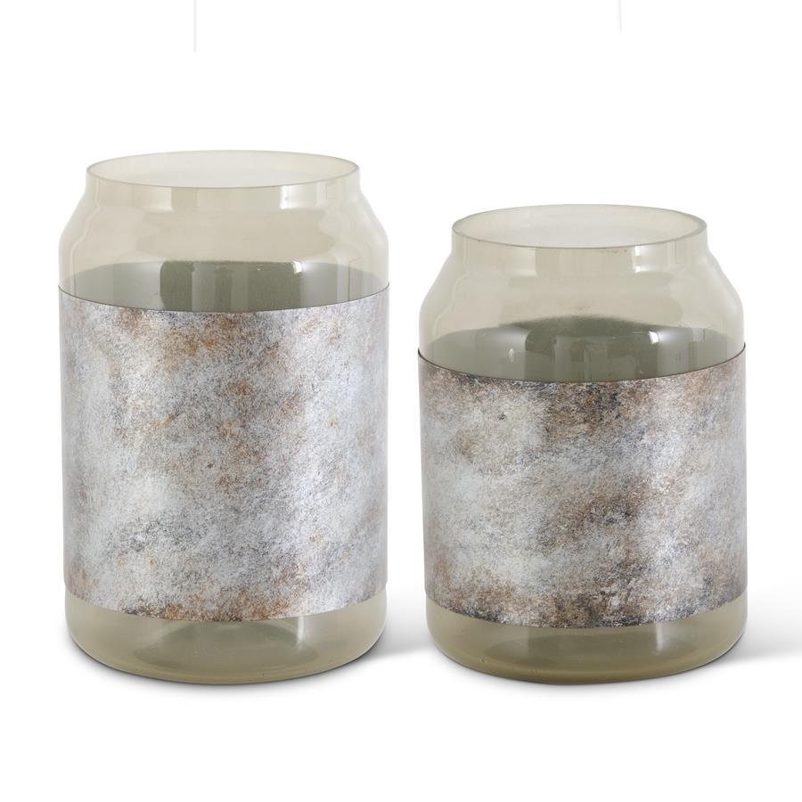 Glass Containers w/Burnished Graphite