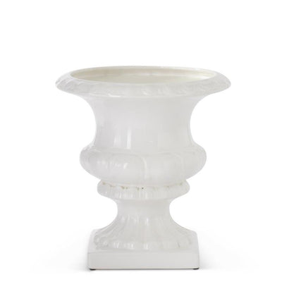 Glossy White Glazed Ceramic Urn