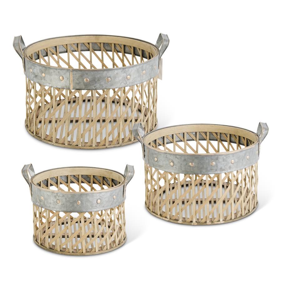 Round Woven Bamboo Baskets
