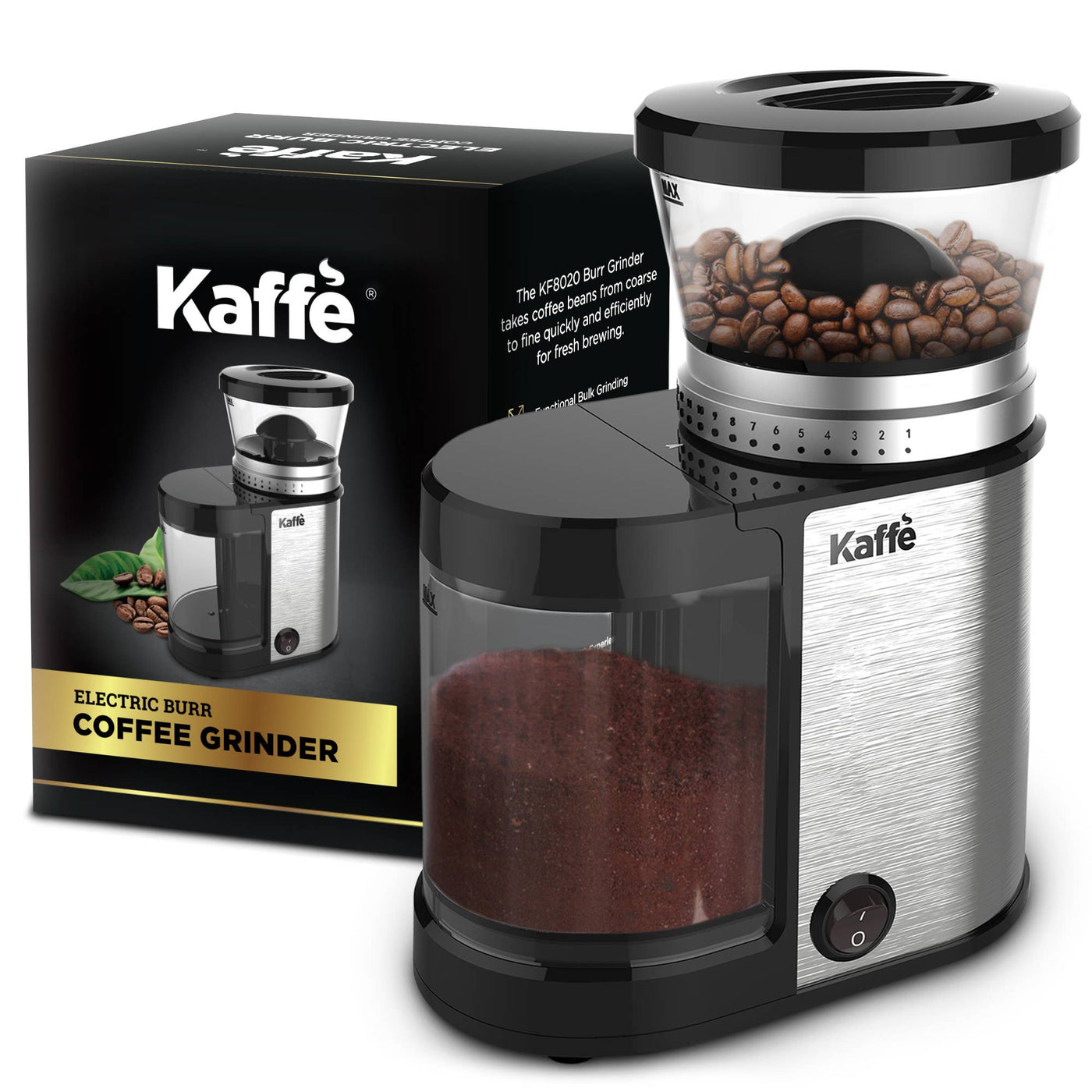Kaffe Electric Burr Coffee Grinder Stainless Steel - 4.5 oz